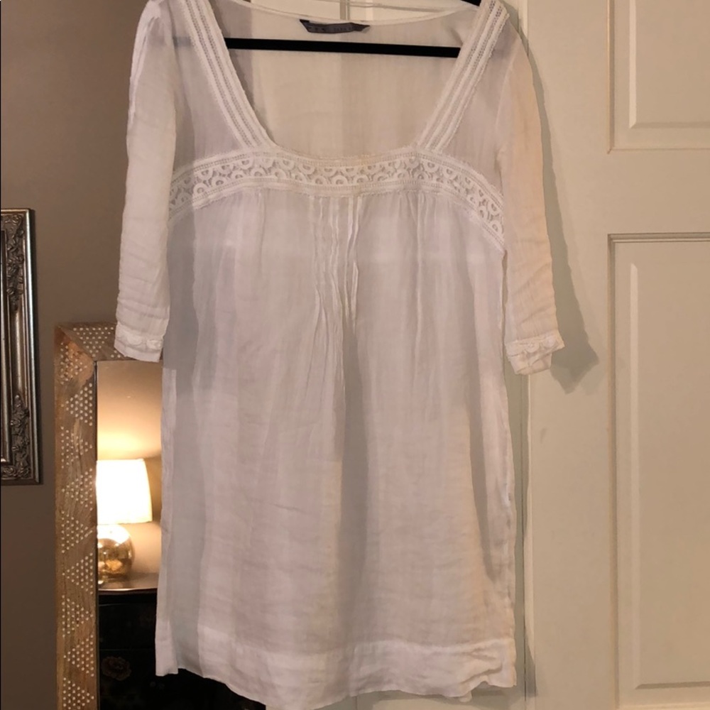 White eyelet Zara Dress